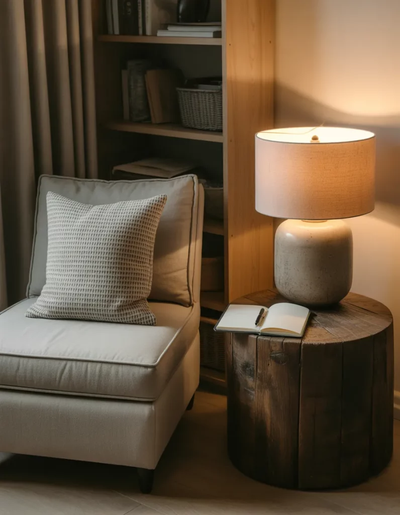 Freepik quiet reading nook with cushioned chair folded woo