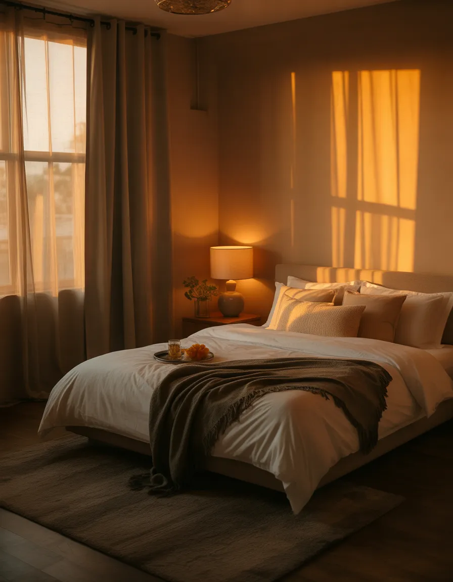 Freepik realistic photo of the same retreat bedroom at gol