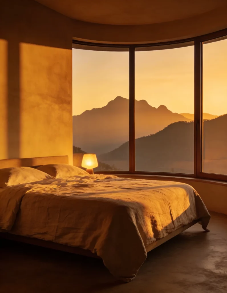 Freepik same retreat bedroom at sunset warm golden light w