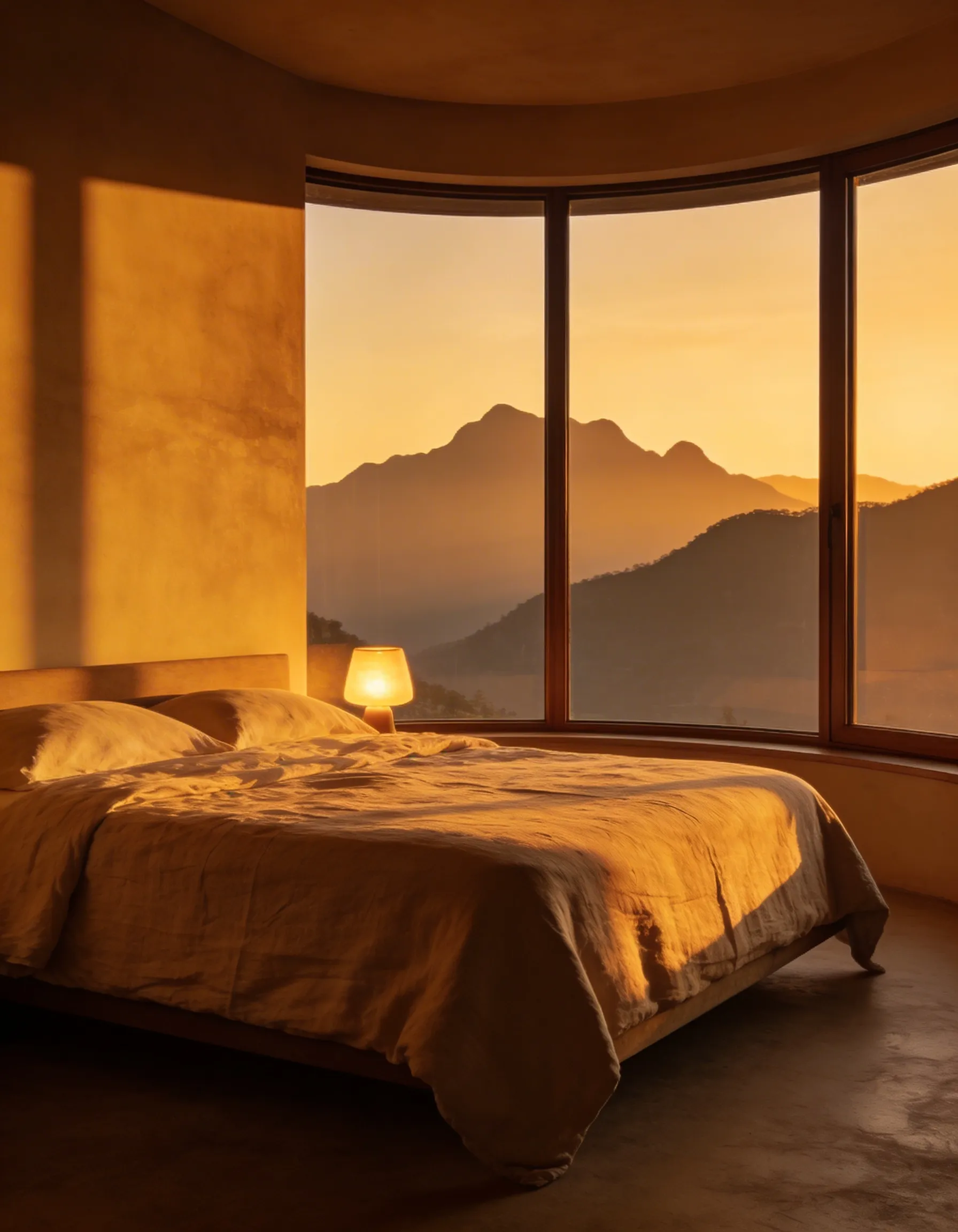 Freepik same retreat bedroom at sunset warm golden light w